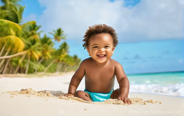 바베이도스에서 금기되는 행동 - **Prompt:** A bustling and friendly Barbadian local market on a sunny day. Locals and tourists, all ...